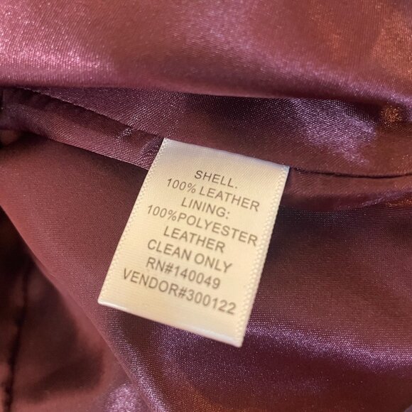 Real Leather Burgundy Jacket - Metrostyle Size 2X (fits like XL) - Picture 4 of 4